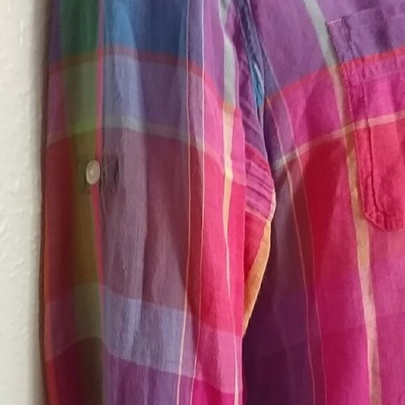 Ralph Lauren Lightweight Pink Plaid Button Down PM - Picture 6 of 8